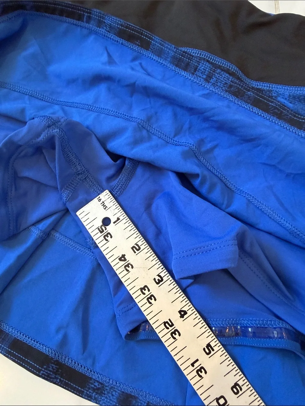 Lululemon Pace Rival Skirt II Nightsky White Harbor Blue Black Skort Size 4